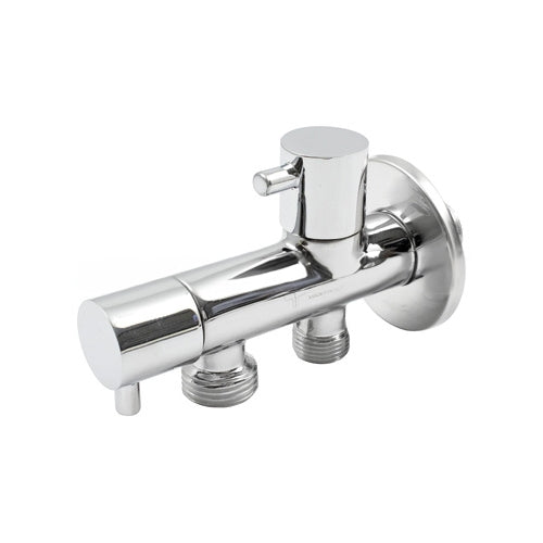 RUBINETTO A SQUADRA DOPPIO CON ROSONE- 1/2 1/2 1/2- TIEMM- pezzi 1