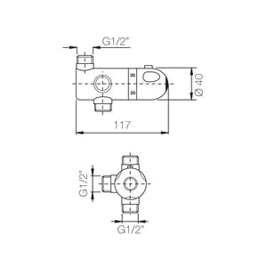 MISCELATORE TERMOSTATICO SOTTOBOILER PESANTE- DH- pezzi 1