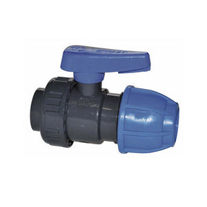 VALVOLA A SFERA MONOGHIERA IN PVC CON FIL. F/ GIUNTO A COMPRESSIONE- 3/4 x 25- IRRIT- pezzi 1