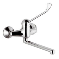 MISCELATORE MONOCOMANDO LAVELLO A MURO CON LEVA CLINICA EPIC- Cromo- MARIA- pezzi 1