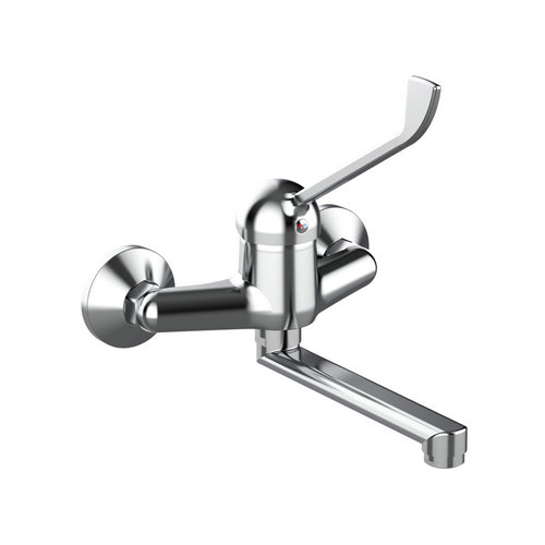 MISCELATORE MONOCOMANDO LAVELLO A MURO CON LEVA CLINICA LINEA TEN- Cromo- TIEMM- pezzi 1