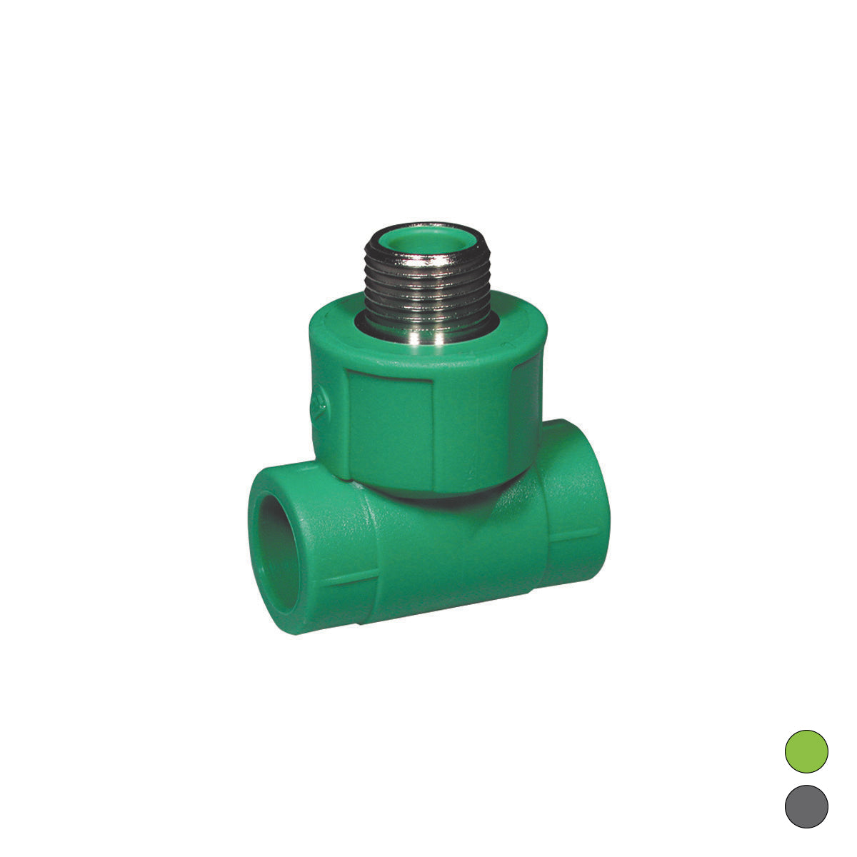 TEE FILETTATO MASCHIO IN POLIPROPILENE- 1/2 x Diam. 20 Grigio- DH- pezzi 1