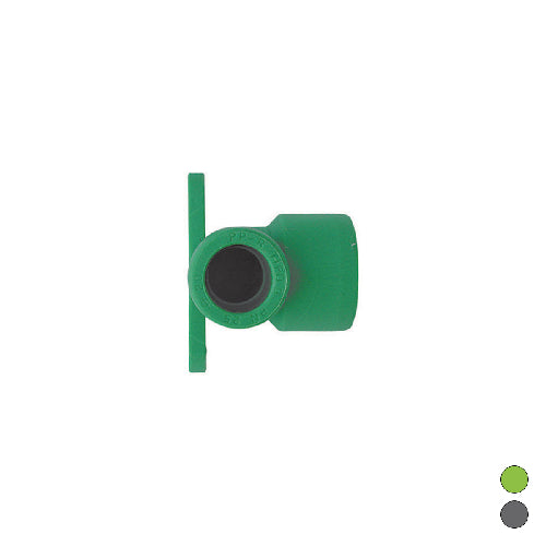 GOMITO FILETTATO FEMMINA CON STAFFE IN POLIPROPILENE- 1/2 x Diam. 20- DH- pezzi 1