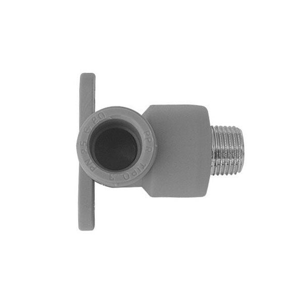 GOMITO FILETTATO MASCHIO CON STAFFE IN POLIPROPILENE- 1/2 x Diam. 20- DH- pezzi 1