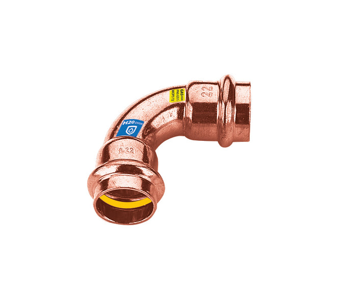 CURVA IN RAME A PRESSARE  90  ° FF ACQUA/GAS- Diam. 28- FRABO- pezzi 1