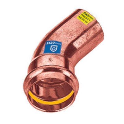 CURVA IN RAME A PRESSARE  45  ° MF ACQUA/GAS- Diam. 12- FRABO- pezzi 1