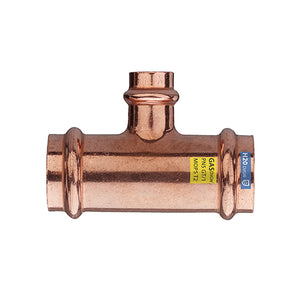 T RIDOTTO FFF IN RAME A PRESSARE ACQUA/GAS- Diam. 18 x 15 x 18- FRABO- pezzi 1