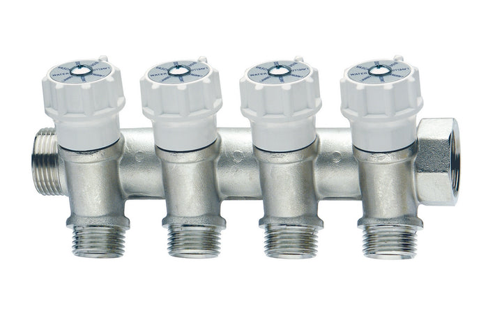 COLLETTORE DI DISTRIBUZIONE COMPONIBILE CON VALVOLE DI INTERCETTAZIONE- 3/4 x 4   deriv. 1/2- ITAP- pezzi 1