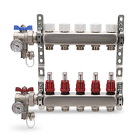 COLLETTORE DI DISTRIBUZIONE IN ACCIAIO INOX COMPLETO ATON- 4 vie  1 x 3/4- ATON- pezzi 1