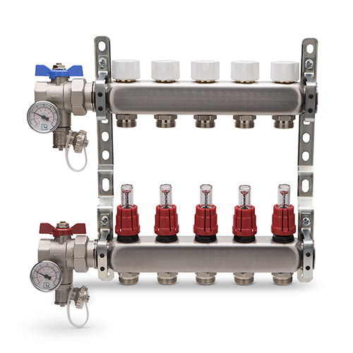 COLLETTORE DI DISTRIBUZIONE IN ACCIAIO INOX COMPLETO ATON- 4 vie  1 x 3/4- ATON- pezzi 1