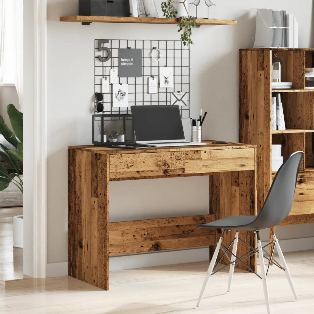 vidaXL Scrivania Legno Antico 101x50x76,5 cm in Legno Multistrato