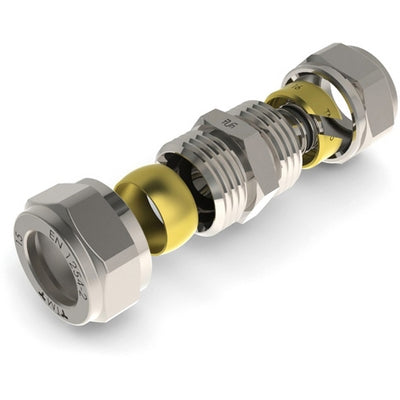 RACCORDO DIRITTO DOPPIO TIEMME PER MULTISTRATO- 16 x 2 - Diam. 15- TIEMM- pezzi 1