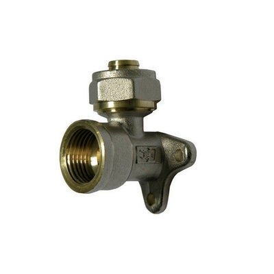 RACCORDO CURVO FEMMINA CON FLANGIA A 3 FORI DFX PER MULTISTRATO- Diam. 1/2 x 16- IKARO- pezzi 10