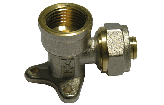 RACCORDO CURVO FEMMINA CON FLANGIA A 3 FORI DFX PER MULTISTRATO- Diam. 3/4 x 20- IKARO- pezzi 5