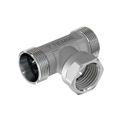 RACCORDO A T MASCHIO FEMMINA CROMATO- 1/2 - 24X19 fil (D.16)- TIEMM- pezzi 1