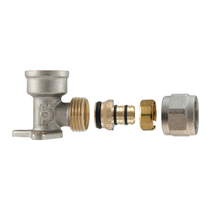 RACCORDO GOMITO FEMMINA A STAFFA A COMPRESSIONE PER MULTISTRATO 2PZ AS- 3/4 x 3/4-20- TDMB- pezzi 1