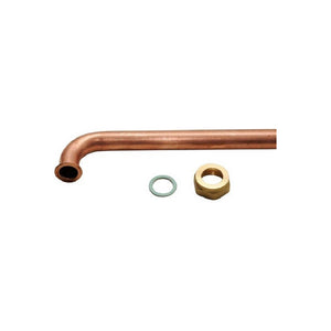 TUBO IN RAME PIEGATO PER CALDAIA CON CARTELLA E CALOTTA- 1/2 12x180 mm- DEBOR- pezzi 1