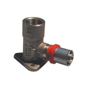 RACCORDO PRESS CURVO FEMMINA CON FLANGIA  PER MULTISTRATO- 1/2 x 14- TIEMM- pezzi 1