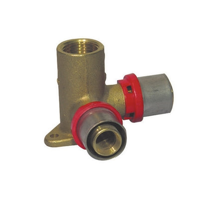 RACCORDO PRESS CURVO FEMMINA CON FLANGIA DOPPIA COLLO BASSO- 1/2 x 14- TIEMM- pezzi 1