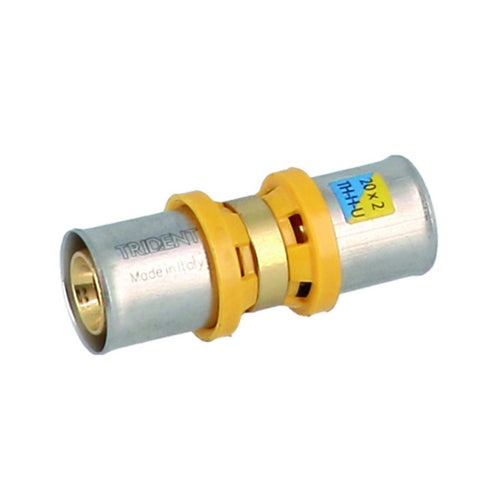 RACCORDO DIRITTO DOPPIO A PRESSARE PER MULTISTRATO- Diam. 20- GF- pezzi 1