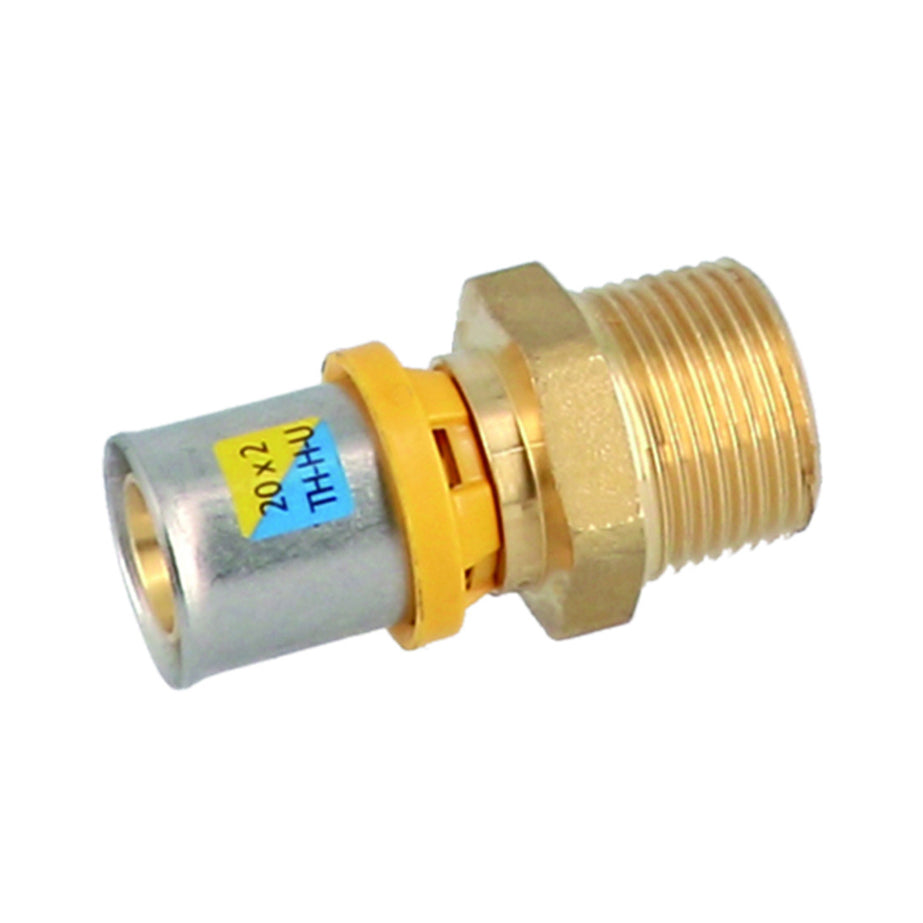 RACCORDO DIRITTO MASCHIO A PRESSARE PER MULTISTRATO- 1/2 x 16- GF- pezzi 1