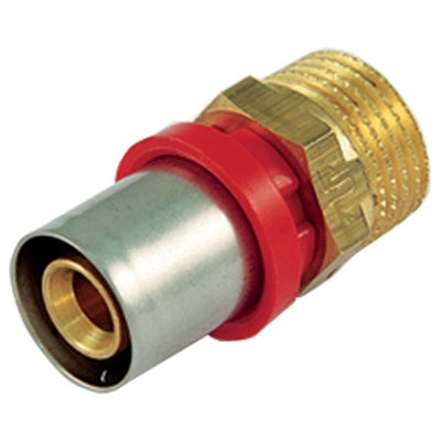 RACCORDO PRESS DIRITTO MASCHIO COMPACT  PER MULTISTRATO- 26 x 3,0 -3/4- TIEMM- pezzi 1