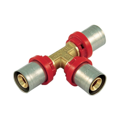 RACCORDO PRESS A T COMPACT  PER MULTISTRATO- 26 x 3,0 - 26 x 3,0 - 26 x 3,0- TIEMM- pezzi 1