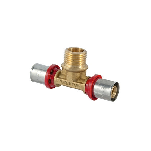 RACCORDO TEE MASCHIO A PRESSARE PER MULTISTRATO- 1/2 x 20- TDMB- pezzi 1