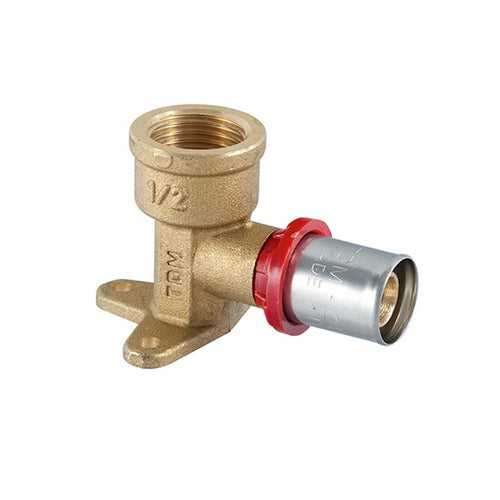 RACCORDO GOMITO FEMMINA A STAFFA A PRESSARE PER MULTISTRATO- 1/2 x 20- TDMB- pezzi 1