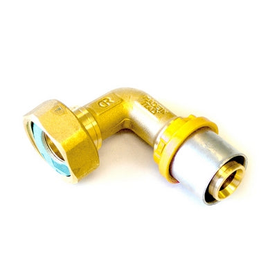 RACCORDO PER MULTISTRATO GAS CURVO CON GIRELLO E GUARNIZIONE PIANA- 16 x 3/4- TIEMM- pezzi 1