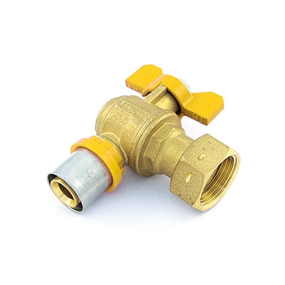 VALVOLA A SFERA PER MULTISTRATO GAS A SQUADRA CON LEVA E GIRELLO FOLLE- 20 x 3/4- TIEMM- pezzi 1