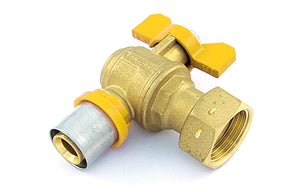 VALVOLA A SFERA PER MULTISTRATO GAS A SQUADRA CON LEVA E GIRELLO FOLLE- 20 x 3/4- TIEMM- pezzi 1