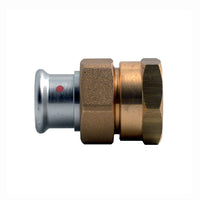 BOCCHETTONE DADO E RACCORDO FEMMINA IN OTTONE PRESS ACCIAIO CARBONIO- 1/2 x 15- ATUSA- pezzi 1