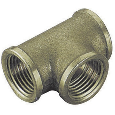 TEE  FF IN OTTONE GIALLO T- 3/8- TIEMM- pezzi 1