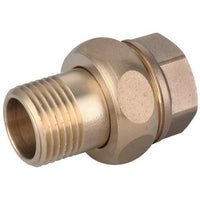 RACCORDO DIRITTO MF 3 PEZZI OTTONE GIALLO IBP- 1/2  -CONF- FAIDF- pezzi 1