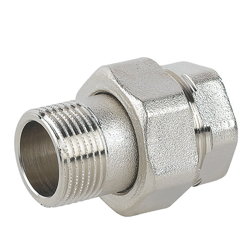 RACCORDO DIRITTO 3 PZ MF SEDE PIANA IN OTTONE NICHELATO C/GUARNIZIONE- 11/2- CAVAL- pezzi 1