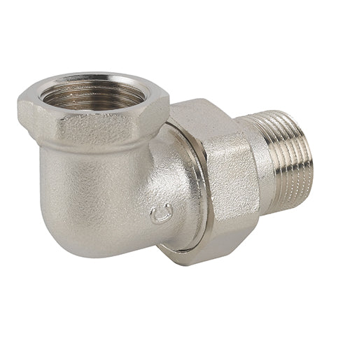 RACCORDO CURVO IN 3 PZ MF SEDE PIANA IN OTTONE NICHELATO C/GUARNIZIONE- 1- CAVAL- pezzi 1