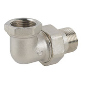 RACCORDO CURVO IN 3 PZ MF SEDE PIANA IN OTTONE NICHELATO C/GUARNIZIONE- 11/2- CAVAL- pezzi 1