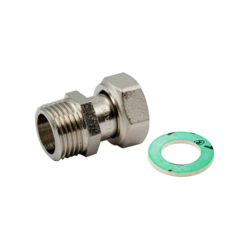 RACCORDO DIRITTO NI M-F CON GIRELLO E GUARNIZIONE PIANA- 3/4 x 3/4- TIEMM- pezzi 1