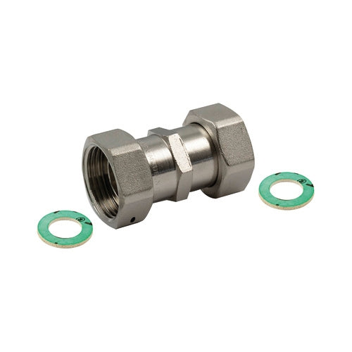 RACCORDO DIRITTO FF CON GIRELLO E GUARNIZIONE PIANA- 1/2 x 1/2- TIEMM- pezzi 1