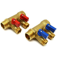 COLLETTORE NINO GIALLO C/VALVOLA A SFERA DA 3/4 x 16   2 VIE- 3/4 x 1/2 x 16- TIEMM- pezzi 1