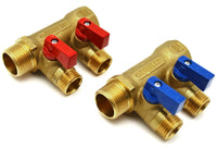 COLLETTORE NINO GIALLO C/VALVOLA A SFERA DA 3/4 x 16   2 VIE- 3/4 x 1/2 x 16- TIEMM- pezzi 1