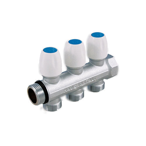 COLLETTORE CON RUBINETTO D'ARRESTO MAXIMA VERTI- 3/4 4 vie  24x19fil D.18- TIEMM- pezzi 1