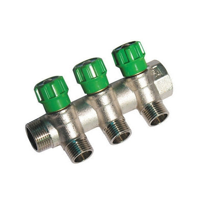 COLLETTORE LINEARE CON RUBINETTI D'ARRESTO 3 DERIVAZIONI IMPEX- 3/4 x 1/2- DH- pezzi 1