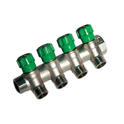 COLLETTORE LINEARE CON RUBINETTI D'ARRESTO 4 DERIVAZIONI IMPEX- 3/4 x 1/2- DH- pezzi 1