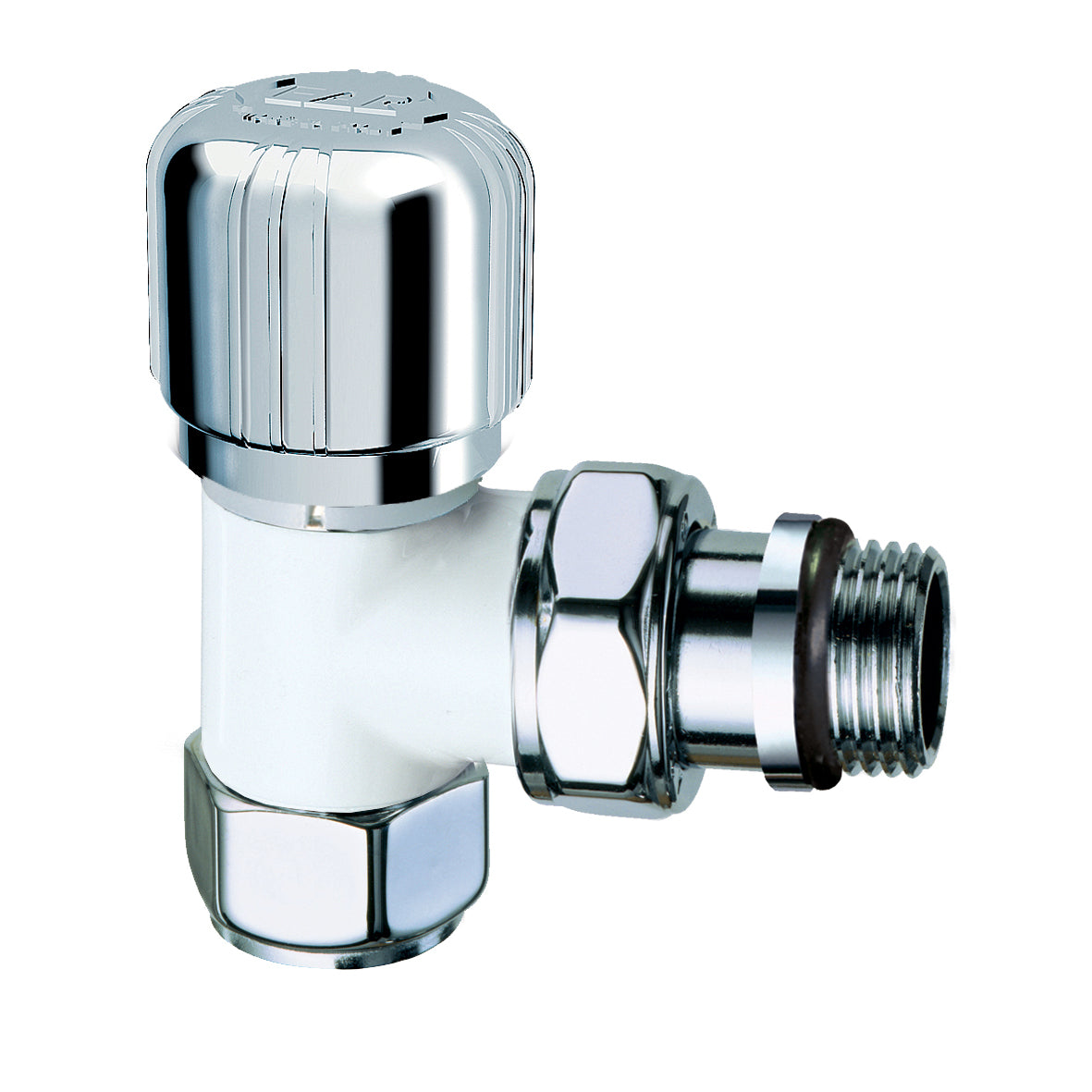 VALVOLA TERMOSTATIZZABILE BIANCO-CROMATA A SQUADRA- 3/8- FAR- pezzi 1