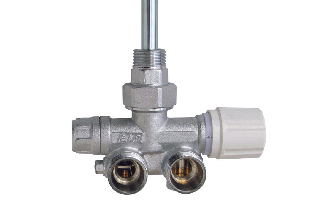 VALVOLA MONO-BITUBO TERMOSTATIZZABILE SQUADRA SX C/BOCCHETTONE- Diam. 1/2- FAR- pezzi 1