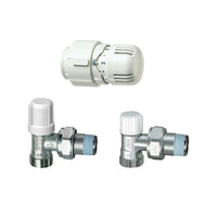 KIT VALVOLA + DETENTORE A SQUADRA + TESTA TERMOSTATICA- 3/8- FAR- pezzi 1