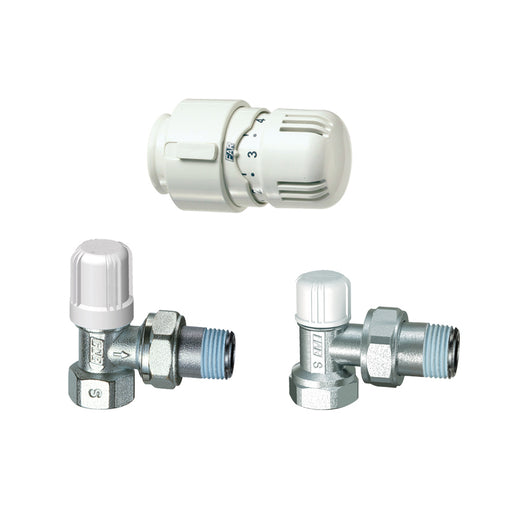 KIT VALVOLA + DETENTORE A SQUADRA + TESTA TERMOSTATICA ATTACCO FERRO- 1/2- FAR- pezzi 1