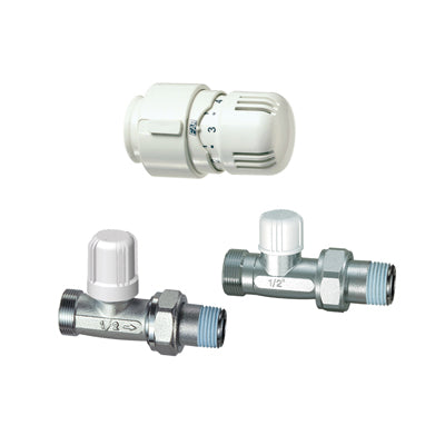 KIT VALVOLA + DETENTORE DIRITTO + TESTA TERMOSTATICA- 3/8- FAR- pezzi 1